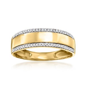 Ross-Simons 0.15 ct. t.w. Diamond-Edge Ring in 18kt Gold Over Sterling - 1 of 4