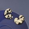 SOHI Women's California Gold Textured Heart Stud Earrings - 2 of 4