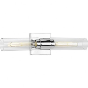 Progress Lighting Clarion 2-Light Bath Vanity Light, Polished Chrome, Glass Shade - 1 of 4