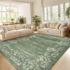 Large Modern Floral Bordered Area Rug, Washable and Stain Resistant, Low Pile Soft Touch Carpet, Folding Floor Cover for Bedroom and Apartment. - 3 of 4