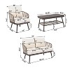 Sapphtopaz Patio Furniture Set Woven Rope Loveseat Conversation Outdoor Chairs Coffee Table with Wood Table Top Patio Chairs for Pool, Terrace - 4 of 4