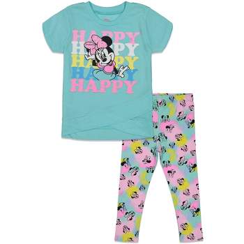 Disney Minnie Mouse Girls T-Shirt and Leggings Outfit Set Little Kid to Big Kid