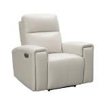 Karina Leather Power Recliner with Power Headrest Ivory - Abbyson Living