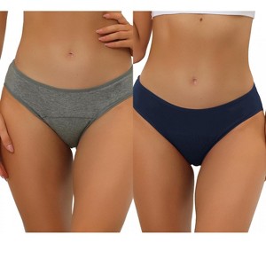 Allegra K Women's Mid-Rise Available in Plus Size Hipster Underwears 2 Packs - 1 of 4