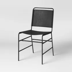Ward Sling Metal Dining Chair Black Faux Leather - Threshold™