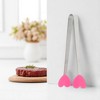 Unique Bargains Pcs Food Tongs Heart-Shaped Ice & Food Tongs Dishwasher Safe Stainless Steel Silicone 5 Inch 1 Pcs - 2 of 3