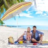Costway 6.5Ft Patio Beach Sunshade Umbrella Portable Tilt  Outdoor Yellowith Green/Navy/Blue - 3 of 4