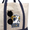 New York Institute Of Technology Primary Logo Canvas Tote Bag With External Pocket, Reusable Shoulder Bag for Shopping, School, Beach - 2 of 4