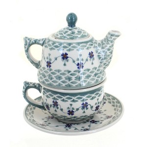 Blue Rose Polish Pottery C027 Manufaktura Tea for One - 1 of 2