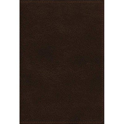  NKJV Study Bible, Premium Calfskin Leather, Brown, Full-Color, Red Letter Edition, Indexed, Comfort Print - by  Thomas Nelson (Leather Bound) 