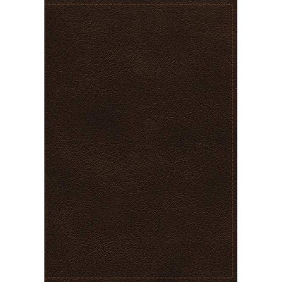  NKJV Study Bible, Premium Calfskin Leather, Brown, Full-Color, Red Letter Edition, Indexed, Comfort Print - by  Thomas Nelson (Leather Bound) 