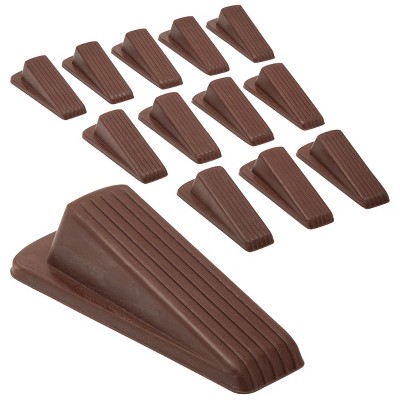 Stockroom Plus 12 Pack Large Rubber Stop Door Stopper & Wedge for Carpet, Wood, Tile Floor, 4.8 in, Brown