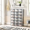 SONGMICS Shoe Boxes Pack of 18 Shoe Storage Organizers Stackable  Boxes for Close Transparent and Black - 2 of 4