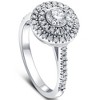 Pompeii3 1 Ct T.W. Diamond Halo Moissanite & Lab Created Engagement Ring in 10k White Gold - 3 of 4