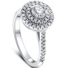 Pompeii3 1 Ct T.W. Diamond Halo Moissanite & Lab Created Engagement Ring in 10k White Gold - image 3 of 4