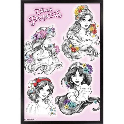Trends International Disney Princess - Sketch Framed Wall Poster Prints :  Target