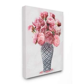 Stupell Industries Elegant Pink Peony Floral Bouquet in Vase