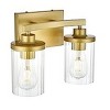 Elegant Lighting Saanvi 2 light Brass and Clear Bath Sconce - 2 of 4