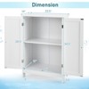 Costway Bathroom Floor Storage Cabinet Double Door Kitchen Cupboard Shoe Cabinet White - 3 of 4