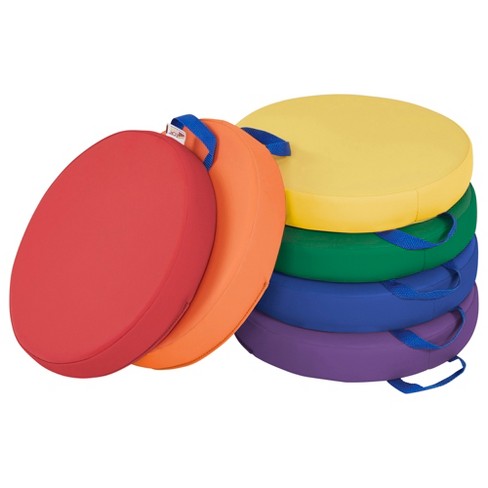  Cushioned Floor Seats - Set of 6 Round Spot Markers for Early  Childhood Floor Time - Flexible Seating : Office Products