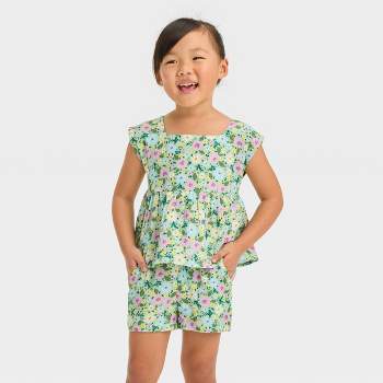 Toddler Girls' Floral Top & Bottom Set - Cat & Jack™ Green