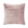 18"x18" Home Clara Tip Dye Faux Fur Square Throw Pillow Misty Rose - VCNY: Decorative Cushion for Sofa, Bed, Indoor Use - 2 of 4