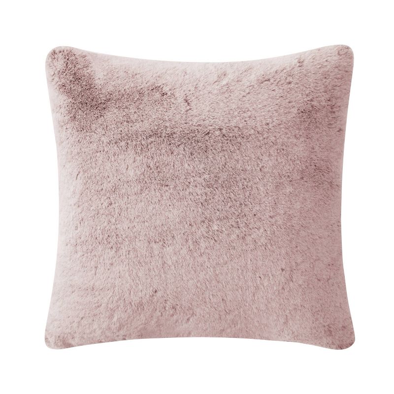 18&#34;x18&#34; Home Clara Tip Dye Faux Fur Square Throw Pillow Misty Rose - VCNY, 3 of 8