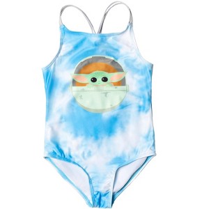 Star Wars The Child Girls One Piece Bathing Suit Toddler to Big Kid - 1 of 4