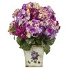 Nearly Natural Mixed Hydrangea with Floral Planter, Blue/Purple - 3 of 3