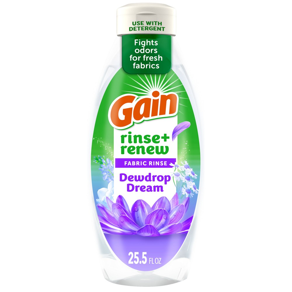 Gain Rinse + Renew Fabric Rinse - Dewdrop Dream - Rinse Out Odors - 25.5 fl oz: Concentrated, High Efficiency, Odor Control, Plastic Bottle