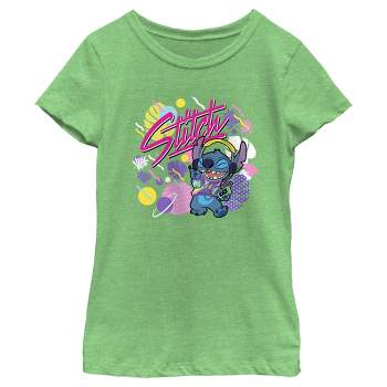 Girl's Lilo & Stitch Colorful Retro Stitch T-Shirt
