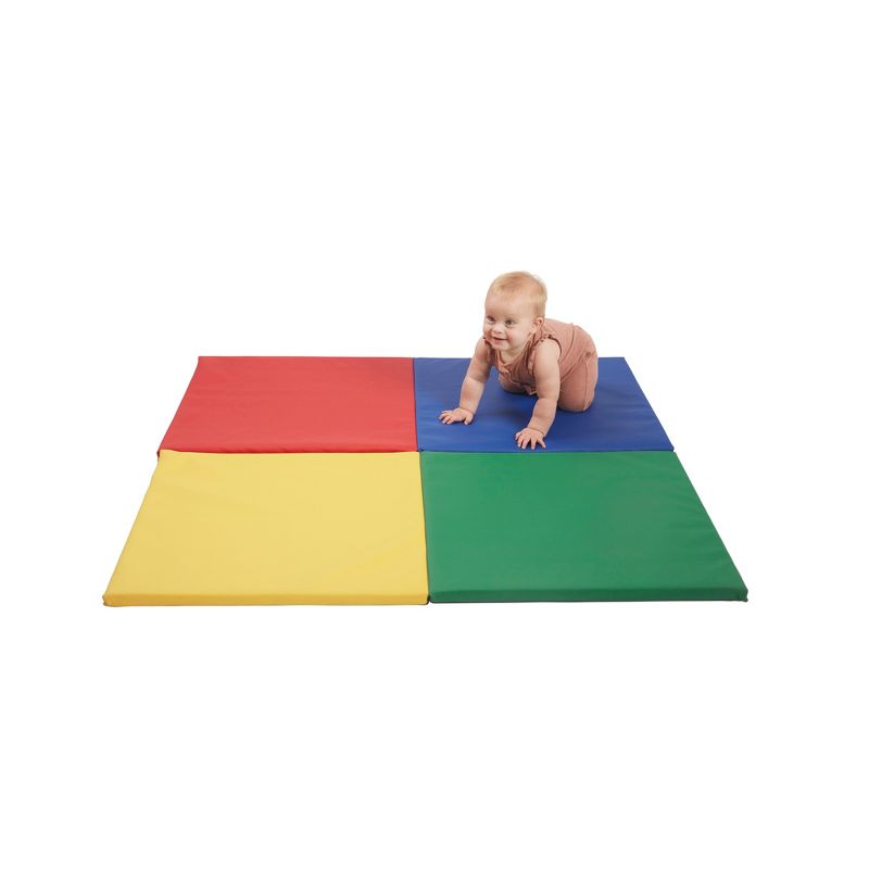 ECR4Kids SoftZone Quad Fold-N-Go Activity Mat, Colorful Toddler Tummy Time Foam Mat, 4 of 14