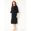 Catherines Women's Plus Size Bell-Sleeve Lace-Up Shift Dress - 4 of 4