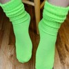 Lime Green Slouch Socks the Sock Panda (Women's Sizes, Adult Medium) - Lightweight - 2 of 3