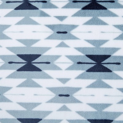 50" x 70" Geometric Gray Fleece Reversible Throw Blanket
