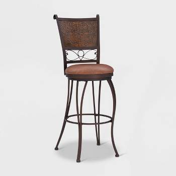 30" Jacob Faux Leather Copper Stamped Swivel Seat Barstool - Powell Company