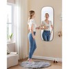 SONGMICS Mirror, Arched Wall Mirror Full Length, 47.2" x 18.5" Mirror for Wall Door, Frameless Glass Mirror Decor,  Black - 2 of 4