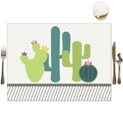 Big Dot of Happiness Prickly Cactus Party - Party Table Decorations - Fiesta Party Placemats - Set of 16