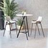 Faux Leather White Seat Barstool, 39"H Steel Frame with Walnut Finish, Set of 2 By Zuo Modern - 3 of 4