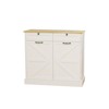 GlasFlength Decorative Storage Cabinet Kitchen Trash Free Standing Home Organizer with 2 Drawers and Tilt-Out Bin, White, 39.37"*13.77"*35.43" - 4 of 4