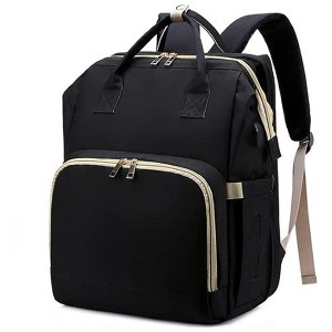 Itopfox Diaper Bag Backpack with Changing Station, 7-in-1 Travel Baby Diaper Bag, Mommy Bag with USB Port, Black - 1 of 4