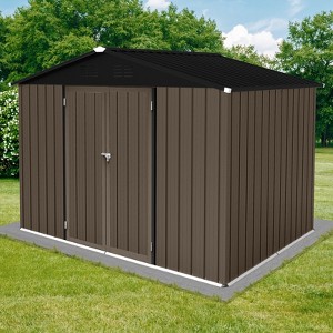 Metal garden sheds 8ft¡Á6ft outdoor storage sheds Brown + Black - 1 of 4