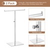 Unique Bargains Metal Adjustable Height T-Shaped Electroplated Finish Double Hook Bag Display Rack 2 Pcs - 4 of 4