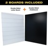 Excello Global Products Swinging Changable Message Sign: 37" x 36" Sign , 792 Double Sided Letters/Storage Box. Black Board/Letter Board (Black Legs) - 4 of 4