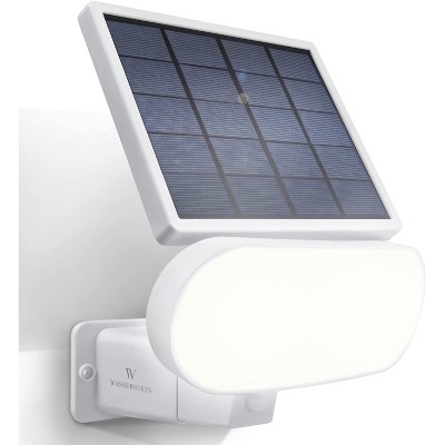 Wasserstein 2-in-1 Floodlight and Solar Panel Charger for Wyze Cam Outdoor (White) (Outdoor Security Camera NOT Included)
