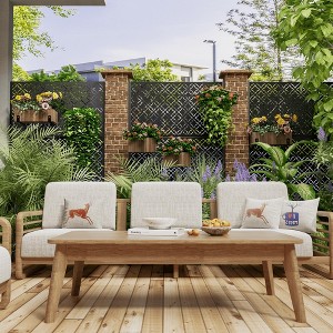 MAYEERTY Galvanized Steel Privacy Screen Outdoor and Indoor Divider Freestanding Decorative Screen for Balcony Garden 1pcs - 1 of 4
