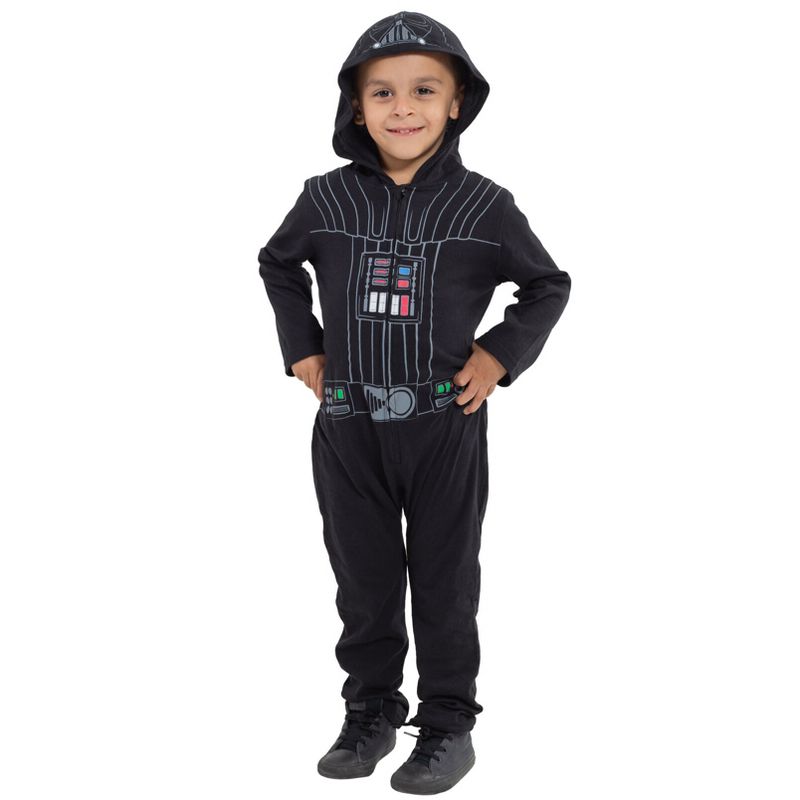 Star Wars Darth Vader Baby Zip Up Cosplay Coverall and Cape Infant, 2 of 9
