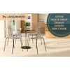 LeisureMod Kitchen and Dining Stackable Chair in Stainless Steel Base Set of 2 - image 3 of 4