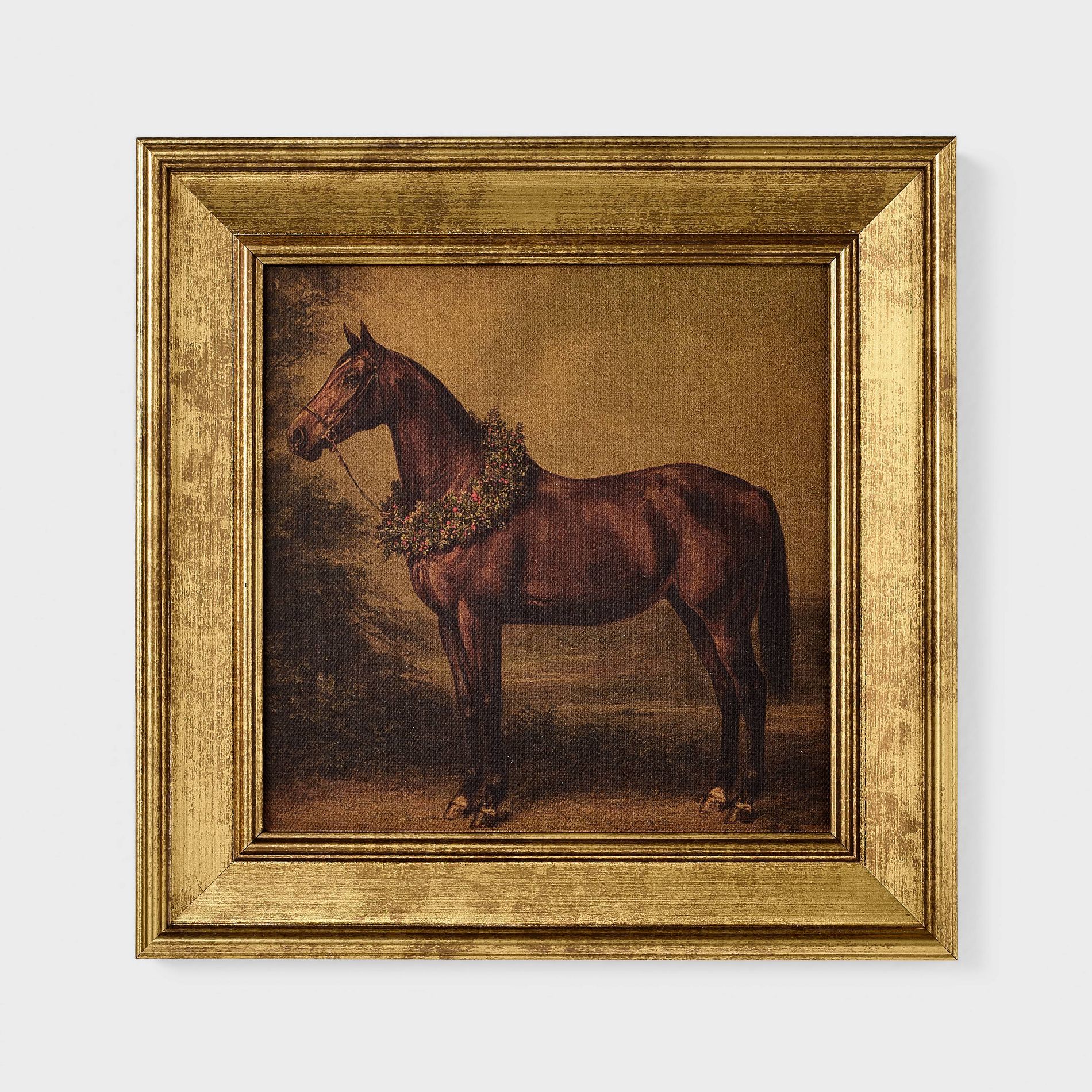 10"x10" Christmas Horse Framed Wall Art - Threshold™ designed with Studio McGee