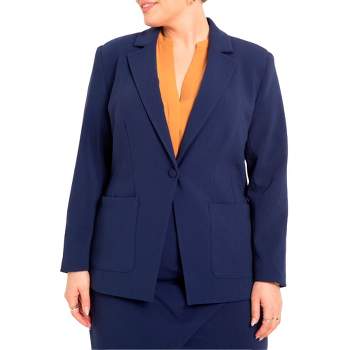 ELOQUII Women's Plus Size The 365 Suit Patch Pocket Blazer